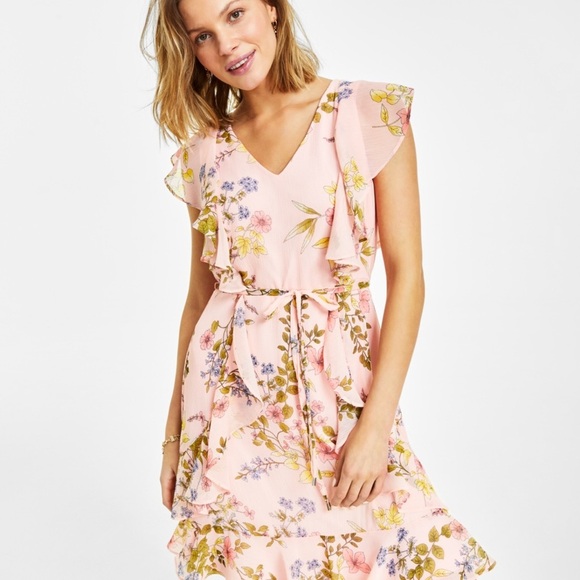 Tommy Hilfiger Pink Ruffled Wrap Sundress - Picture 3 of 7